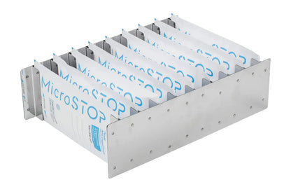 The MicroStop Maxi dry heat sterilizer holds 9 pouches or 6 tool sets for high-volume salons. 1-year warranty.