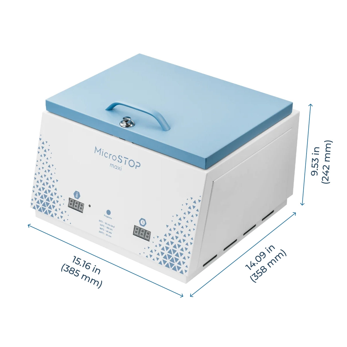 MicroStop Maxi Dry Heat Sterilizer, Front View (9-Pouch Capacity)