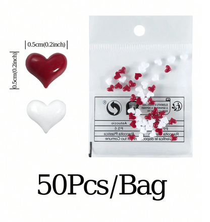 Mini Heart Nail Charms, Nail Art