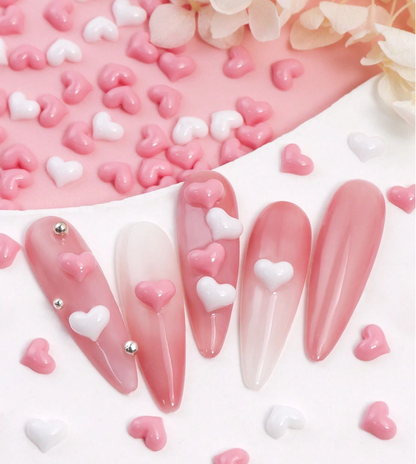 Mini Heart Nail Charms for Cute Coquette Nail Designs