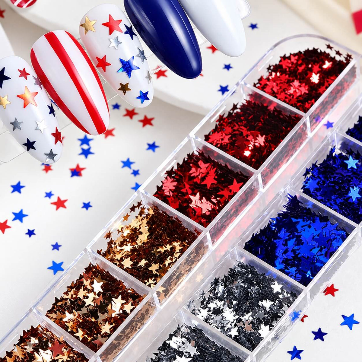 Mixed Star Nail Decorations Box