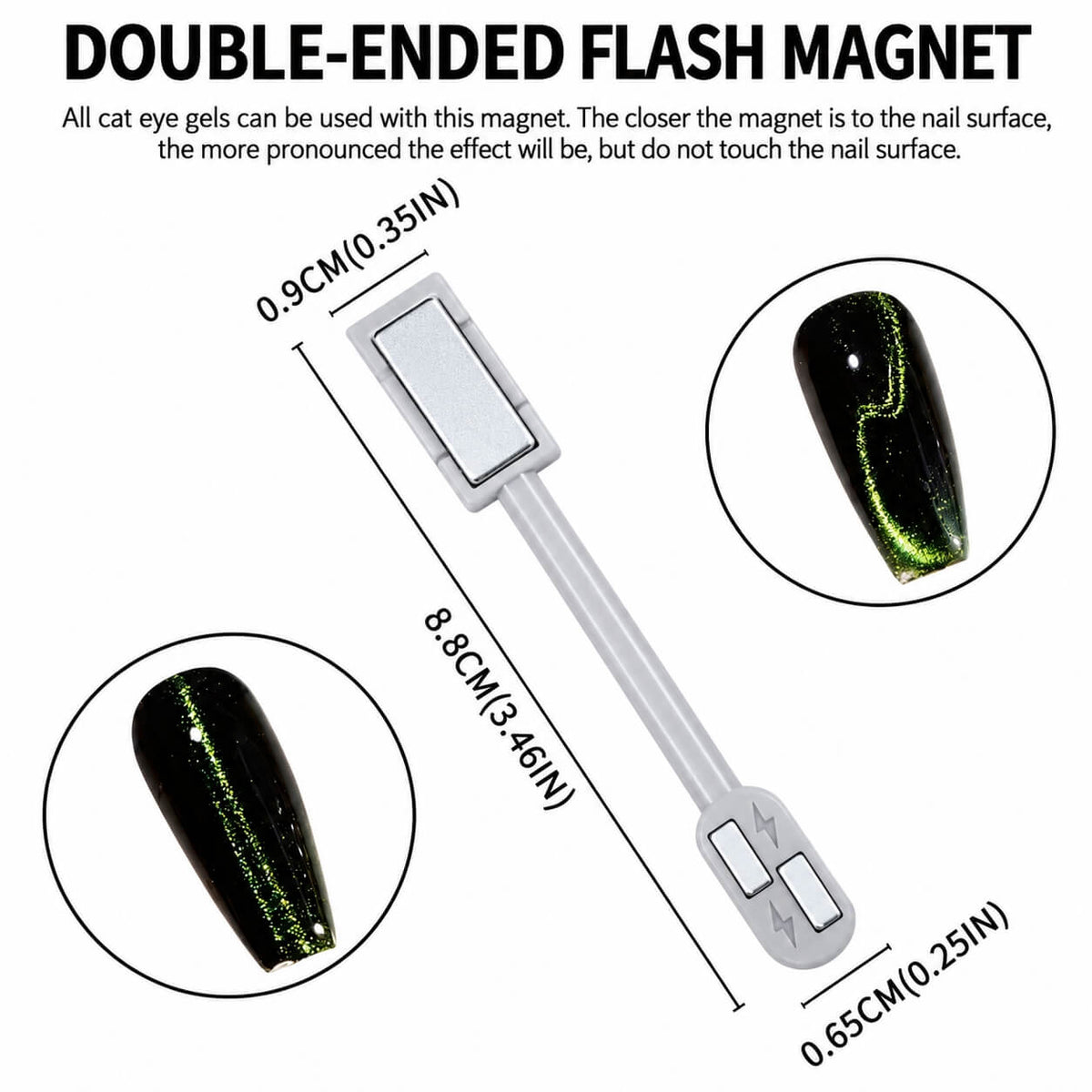 Cat eye magnet wands, pens, cylinders and pattern heads in one set