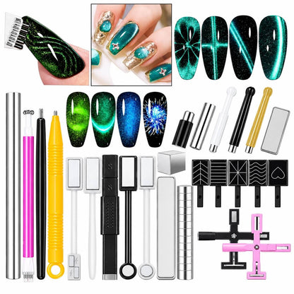 25pcs nail art cat eye design magnet set #01