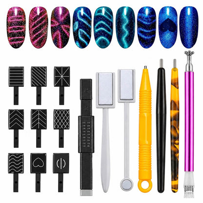 16pcs nail art cat eye design magnet set #02
