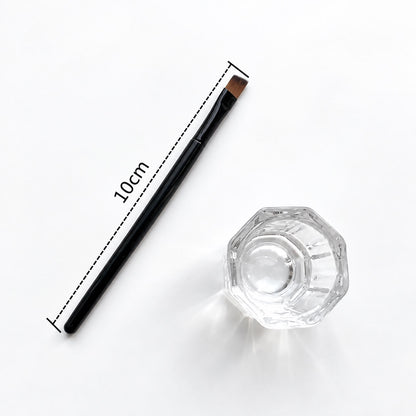 Nail crystal cup, round transparent, 1 pc