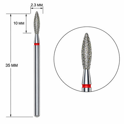 Staleks Red Diamond Flame Bit 2.3mm