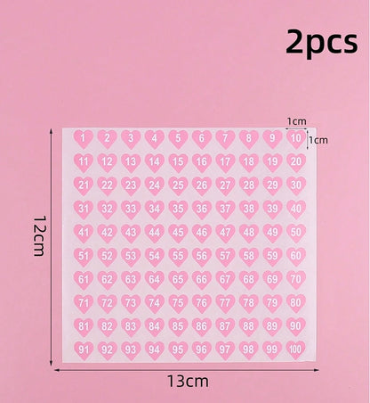 Nail Number Stickers for Gel Polish and Swatches, 2pcs 