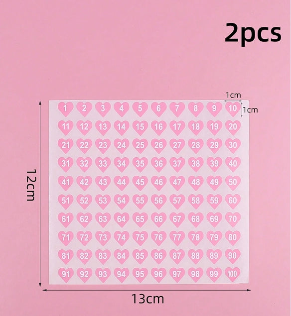 Nail Number Stickers for Gel Polish and Swatches, 2pcs 