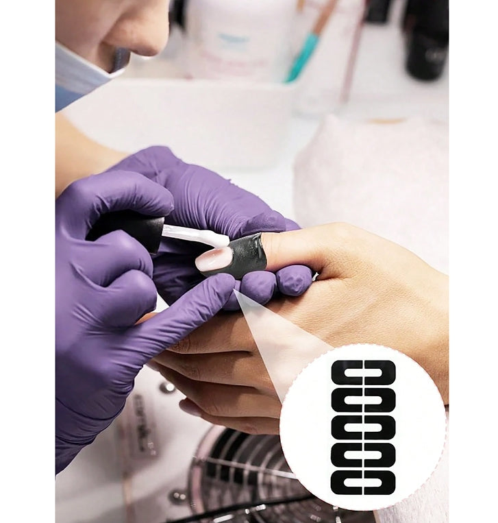 Self-adhesive finger wraps with exposed nail area