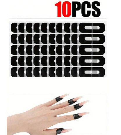 Black nail protection stickers for gel manicure