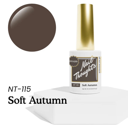 NT-115 Soft Autumn gray brown gel nail color for neutral manicures