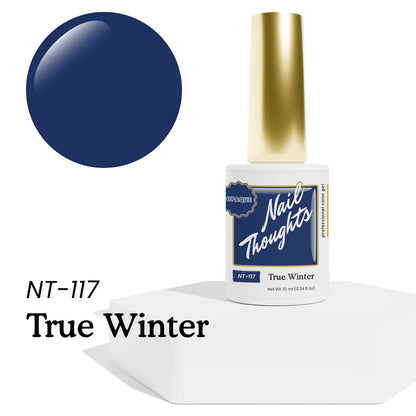 Nail Thoughts True Winter deep blue pure gel for cool toned manicures