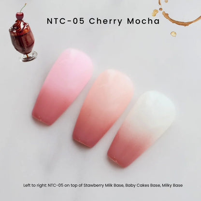Nail Thoughts NTC-05 Cherry Mocha warm mauve pink ombre cushion gel 3.8g