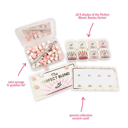 Nail Thoughts ombre cushion gel colors with mini sponge and metal grabber kit
