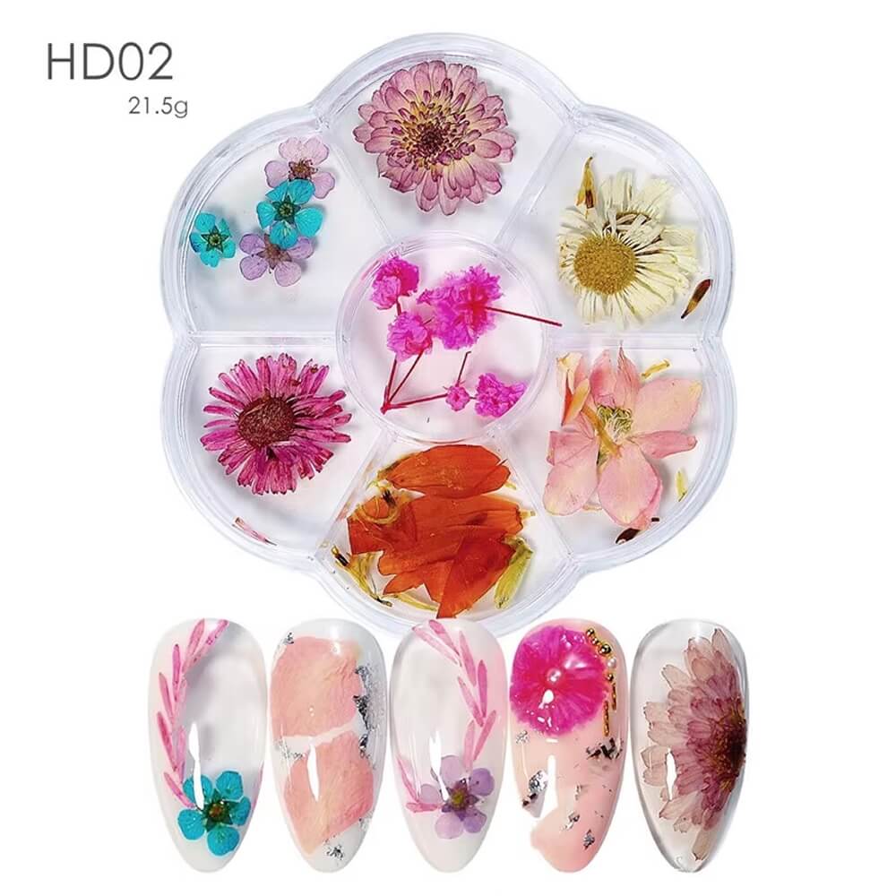 Natural Floral Nail Art Decorations