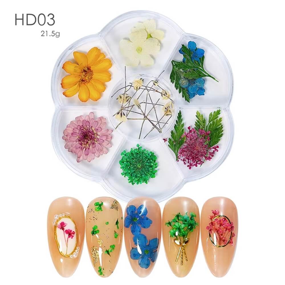 Real Dried Flower Nail Art