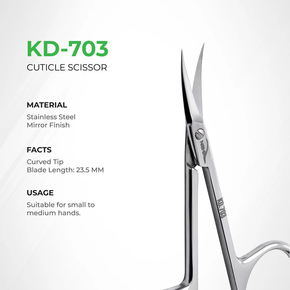 Nghia KD-703 Cuticle Scissors salon-quality stainless steel nail care scissors