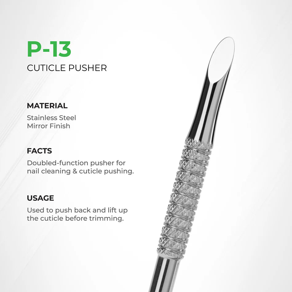 Nghia P-13 double-ended stainless steel nail cuticle pusher