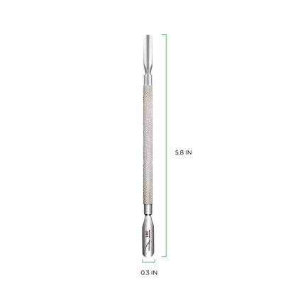 Dual-ended tool for precise nail prep and tidy cuticle management