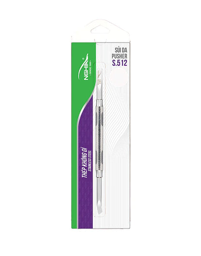 Nghia S-512 Cuticle Pusher professional stainless steel nail cuticle remover tool