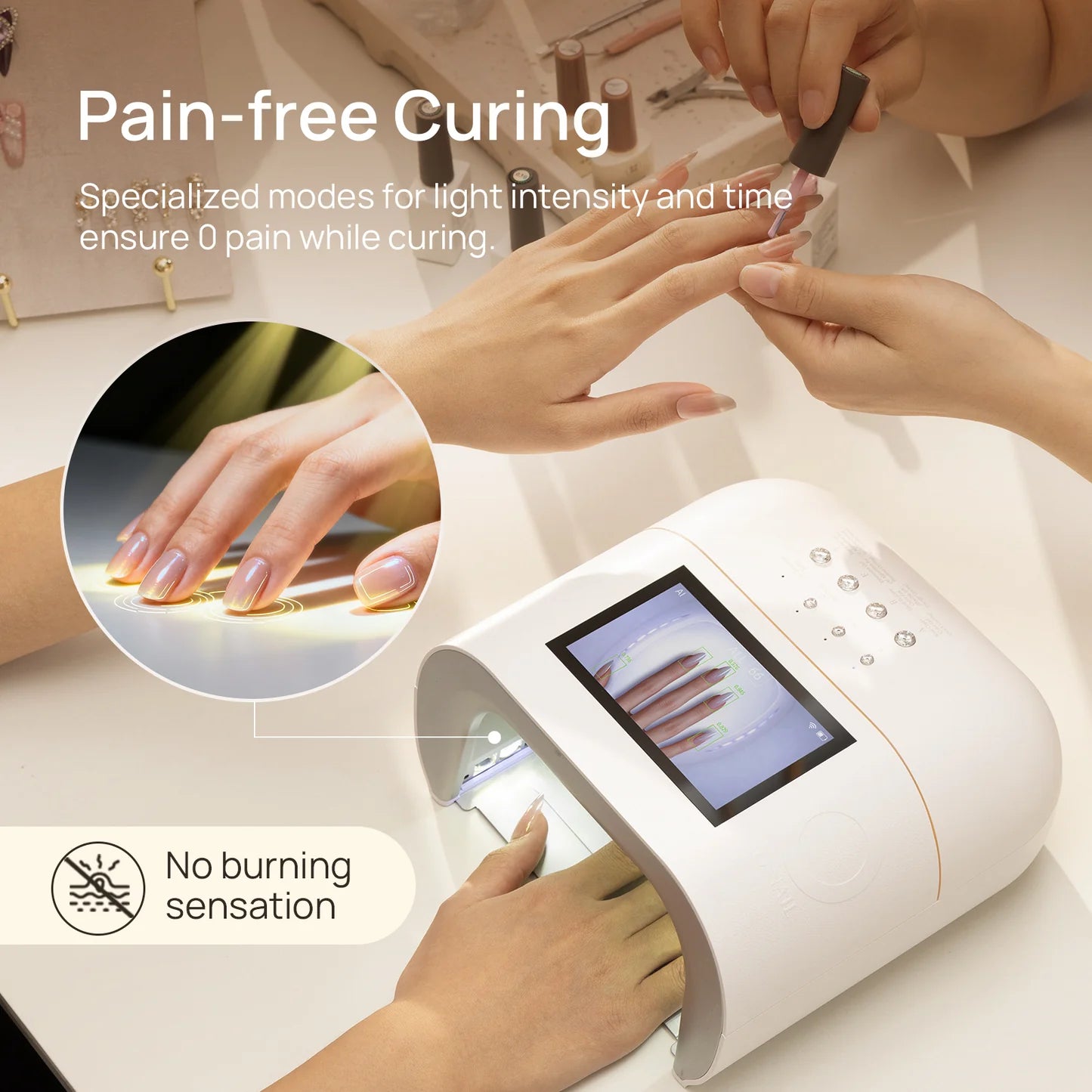 O NAIL SUNX PRO pink UV LED nail lamp for fast gel polish curing