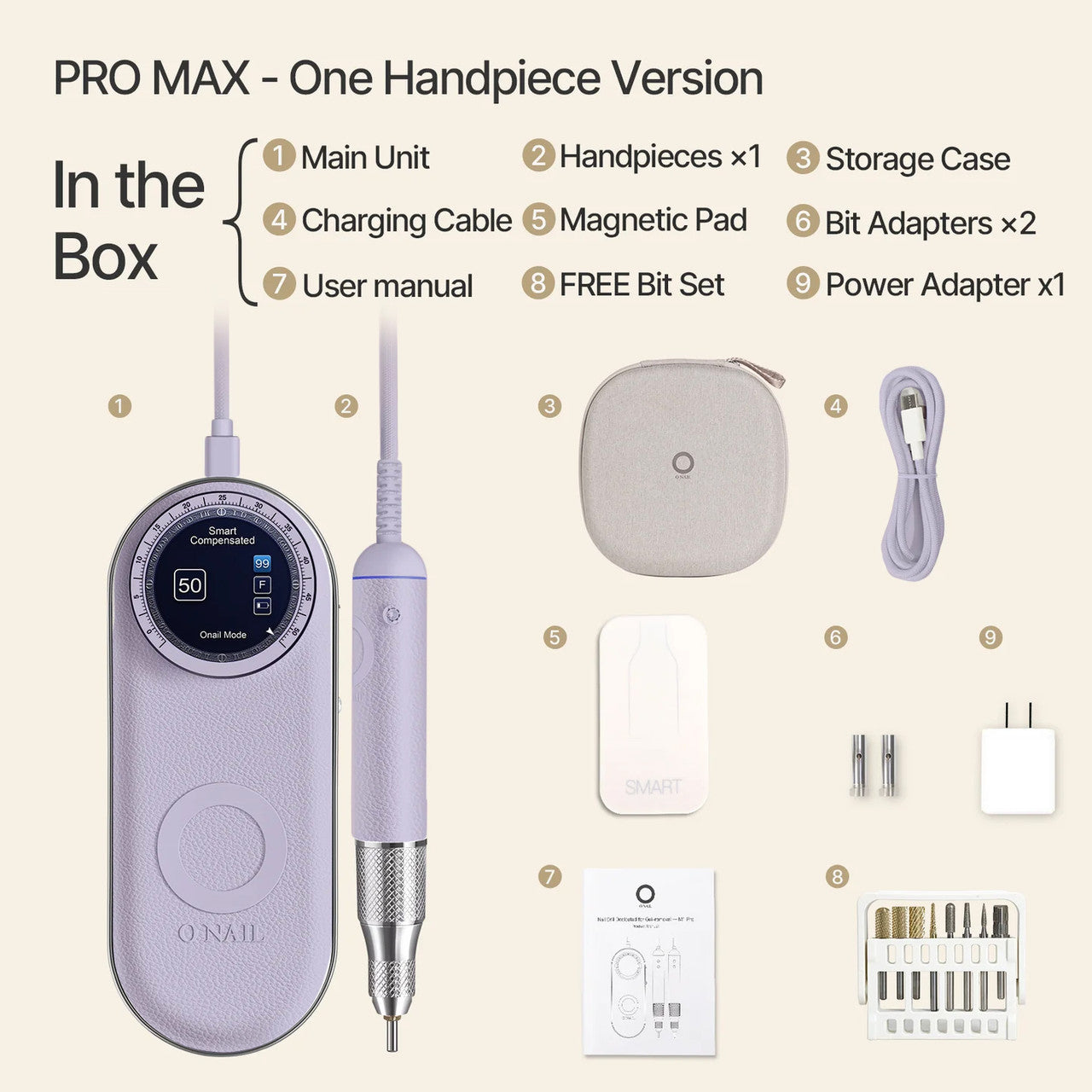 O NAIL Electric Nail Drill Purple
