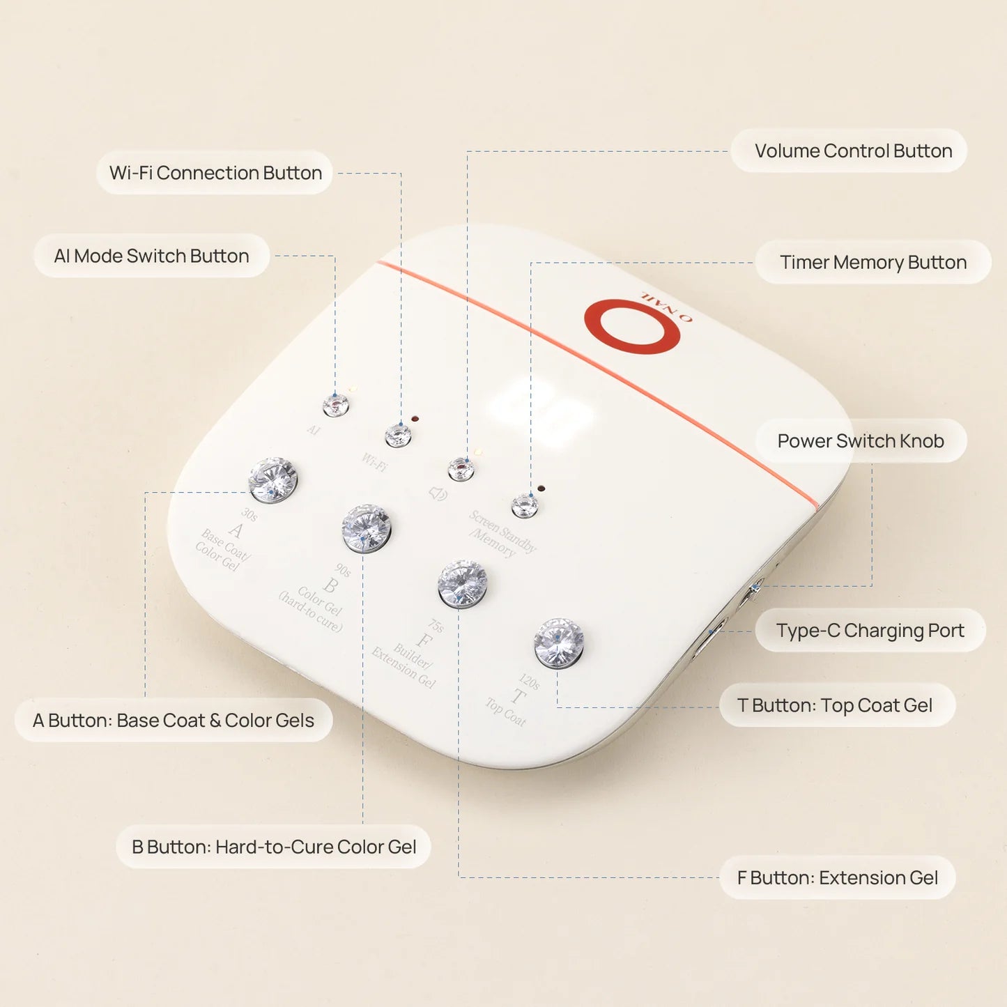 Wireless keyboard O NAIL nail lamp