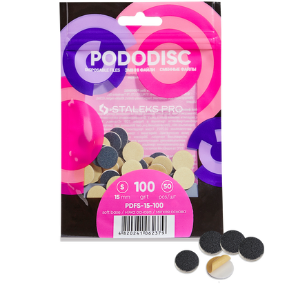 STALEKS Pro S Pododisc Disposable Files Soft Base for Pedicure Disc 15mm (50 Pcs) PDFS-15