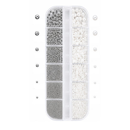 Flat-back pearl and metallic caviar bead decoration kit
