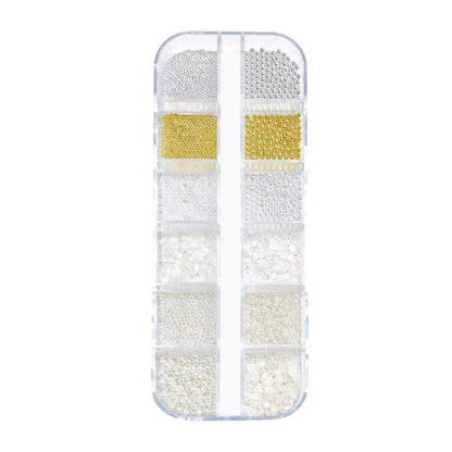 Pearl & Metallic Ball Nail Art Set – Gold & Silver Mix