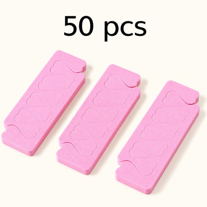 Pedicure toe separators between the toes on a foot