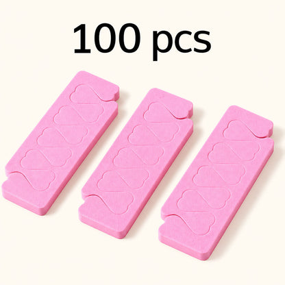 Pack of colorful soft foam toe separators