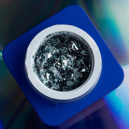 TOUCH Glow Gel 3 — label close-up, turquoise holographic shade