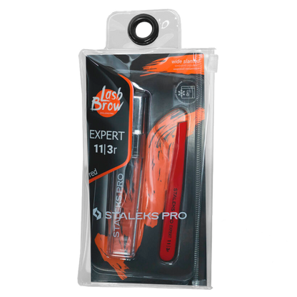 STALEKS PRO EXPERT 11 TYPE 3R EYEBROW TWEEZERS WIDE SLANT RED TE-11/3R - STALEKS™