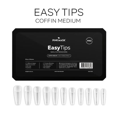 Pink Mask Medium Coffin Nail Tips 550pcs