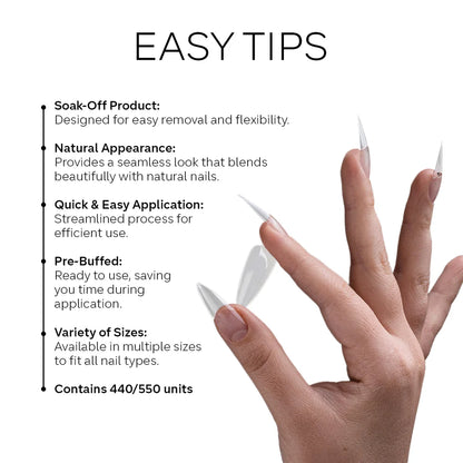 Pink Mask Easy Tips Medium Coffin