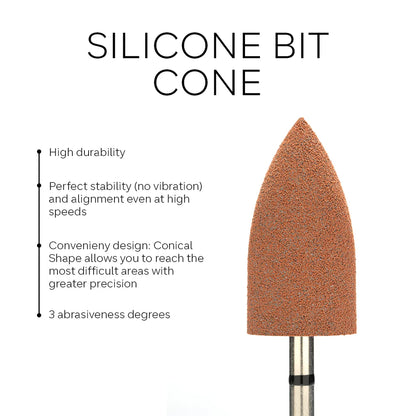 Pink Mask Blue silicone cone bit for cuticle polishing