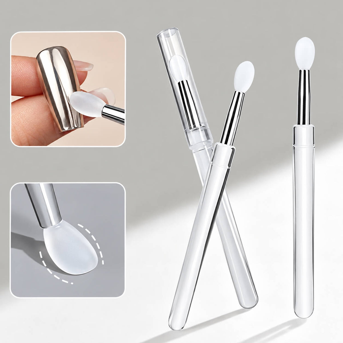 Silicone Nail Chrome Powder Applicator
