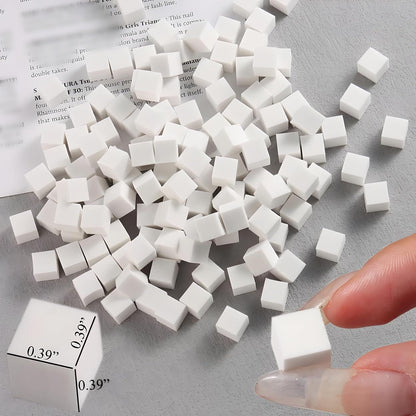 100pcs Soft Nail Sponges with Grabbing Pen - Ombre and Gradient Nail Art Sponge Cubes, 1 cm
