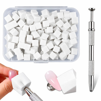 Soft Nail Sponges with Grabbing Pen Ombre and Gradient Nail Art, 100pcs 