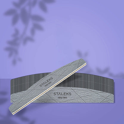 Staleks Smart 40 Crescent Nail File — in use prepping natural nail at 180 grit