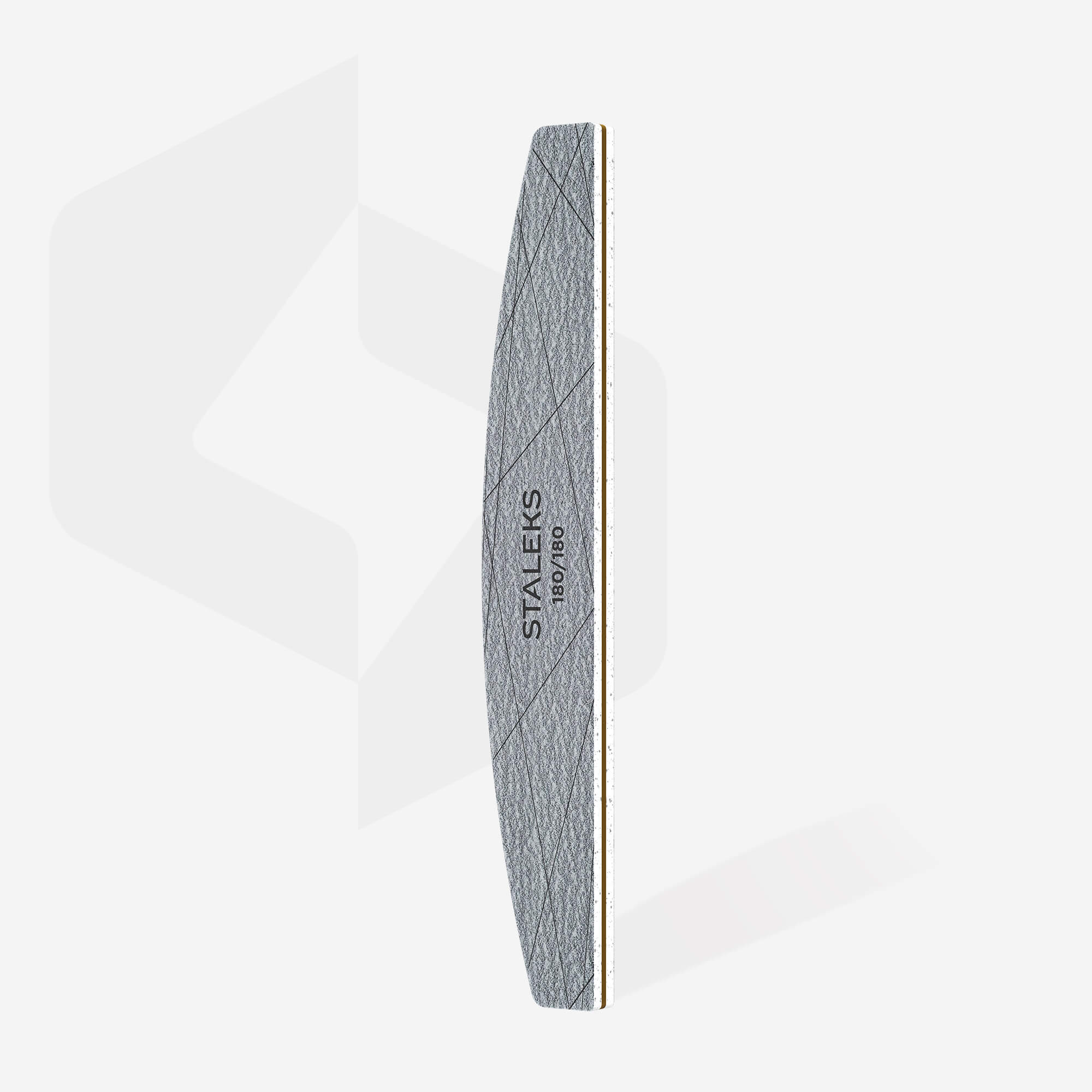 25pcs — Staleks Smart 40 Crescent Nail File — in use shaping natural nail