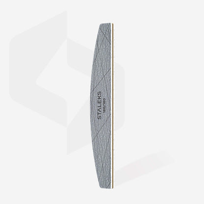 25pcs — Staleks Smart 40 Crescent Nail File — in use shaping natural nail
