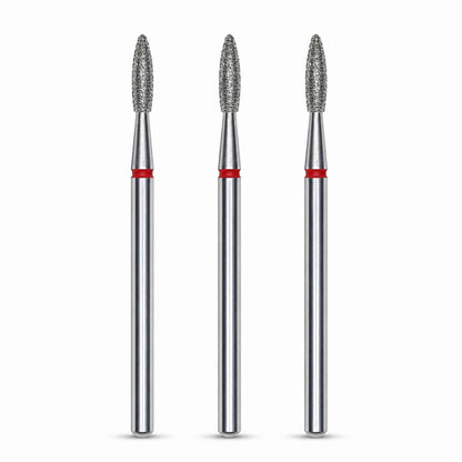 Staleks - Diamond Nail Drill Bit "Flame" Red, 2.1 mm (FA10R021/8), 3 pcs