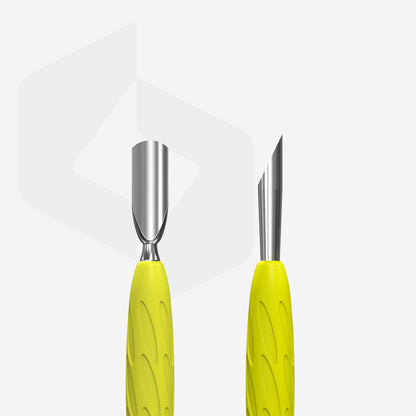 Staleks UNIQ 10 TYPE 2 Gummy Pusher — beveled (slanted) end close-up