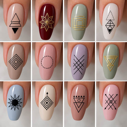 Stamping plate JinTian-Y024 with geometric nail art designs