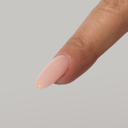 Warm nude pink-flushed manicure using Fibre BIAB shade 20