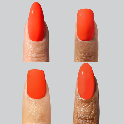 Rich, glossy orange-coral gel Bootie