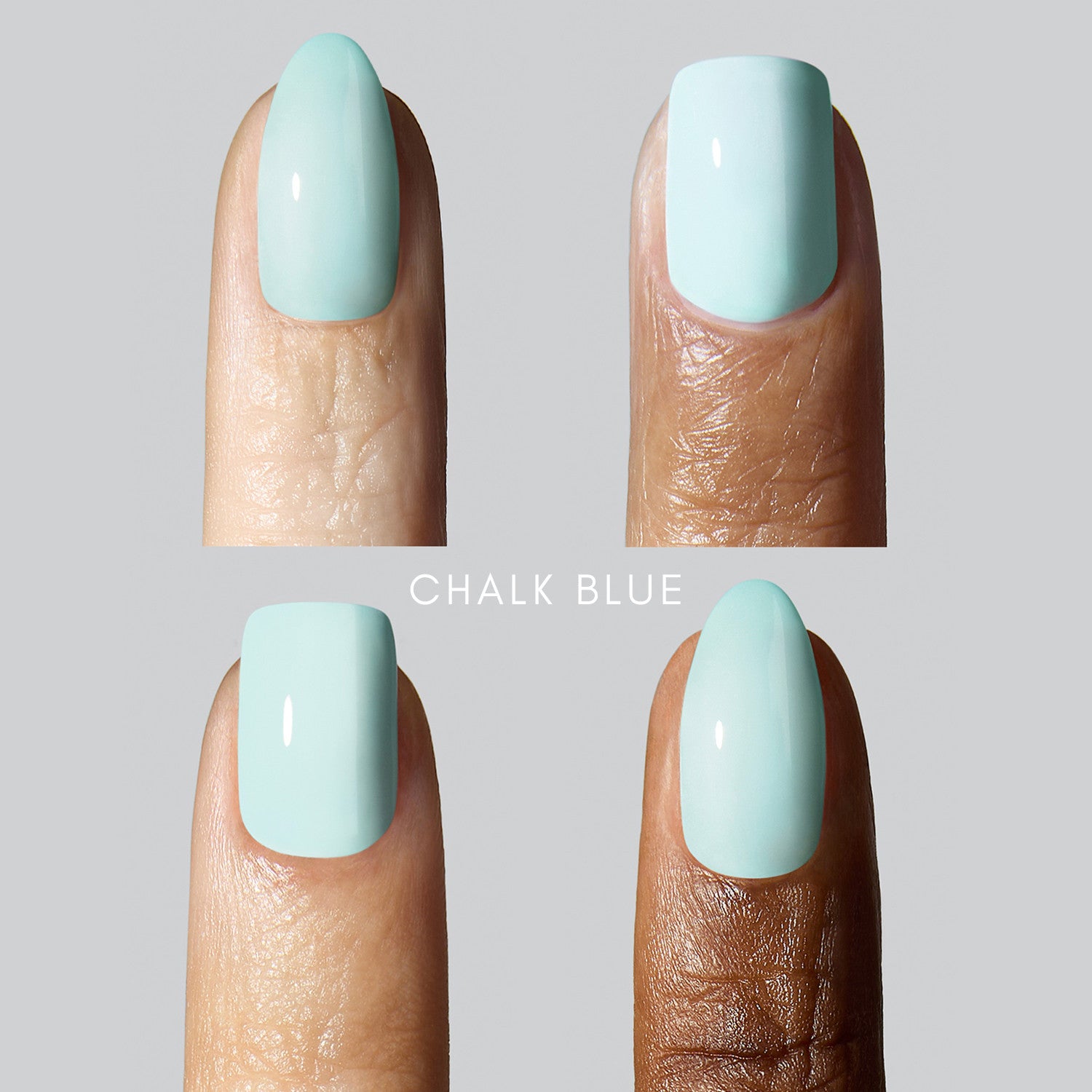 Soft pastel blue finish