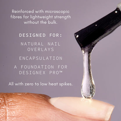 The GelBottle anti-leak C-curve brush applying Clear Fibre BIAB